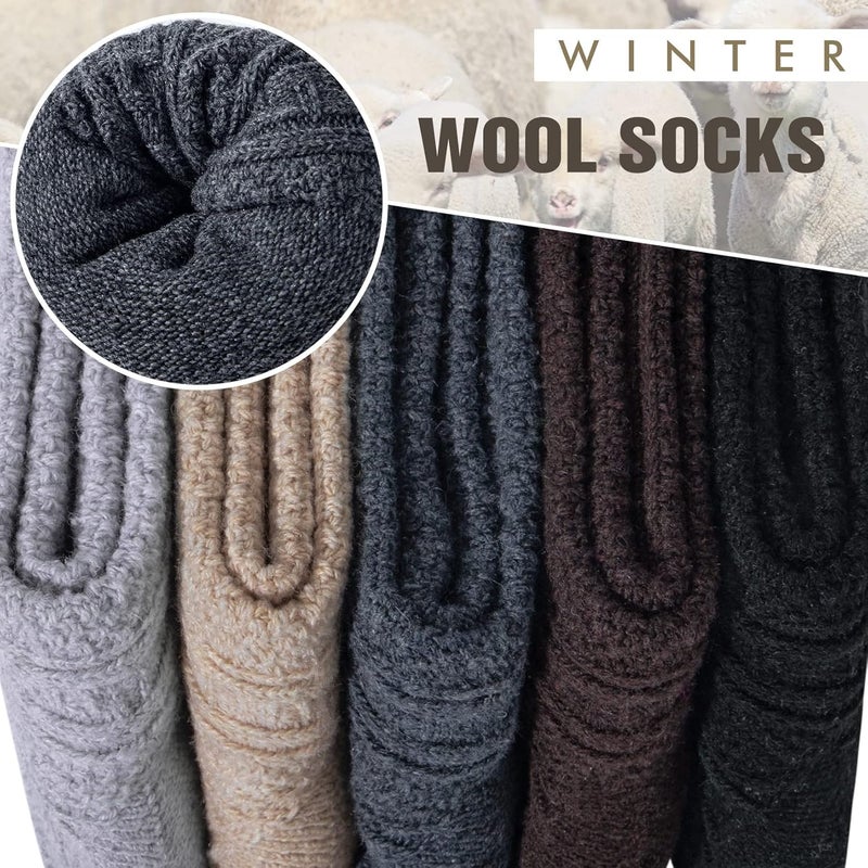 YSense Wool Socks for Women, Winter Boot Socks Stocking Stuffers Gifts for Women Warm Crew Hiking - Image 3